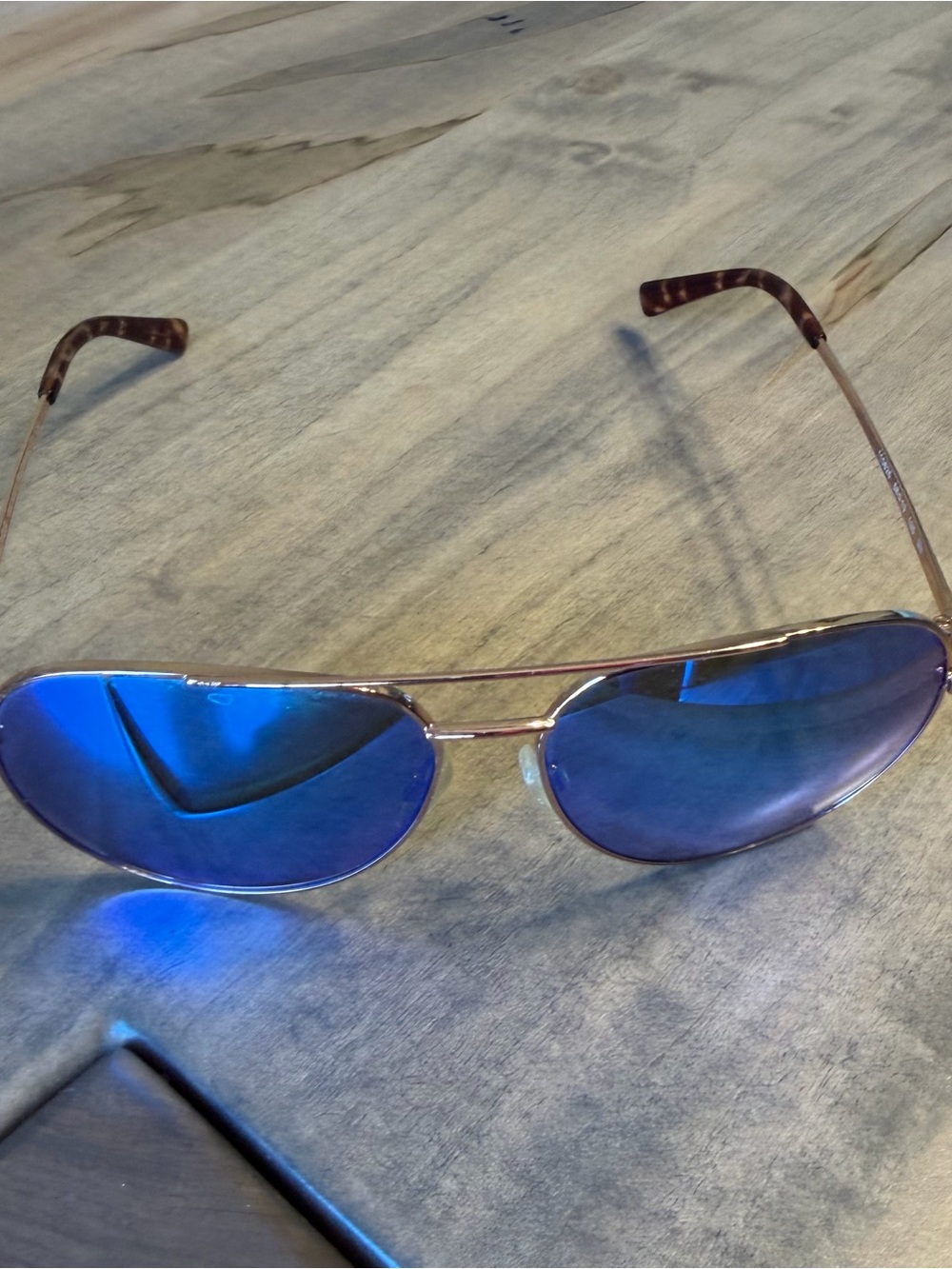 Michael Kors Blue Mirrored Aviator Sunglasses